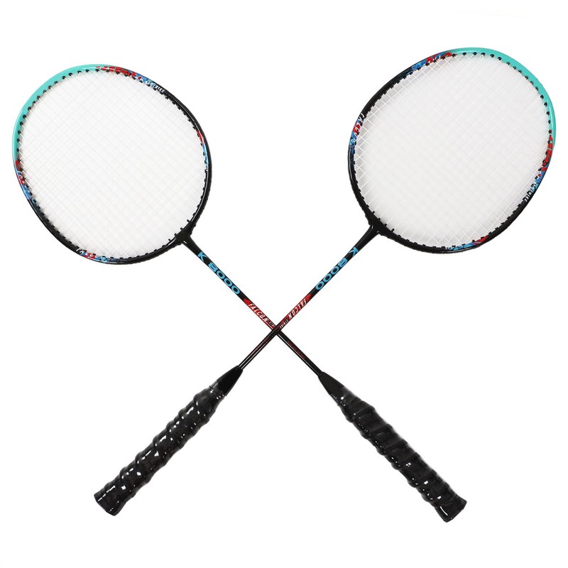 2PCS Badminton Rackets Iron Alloy Frame Integrated Shuttlecock Racquets for