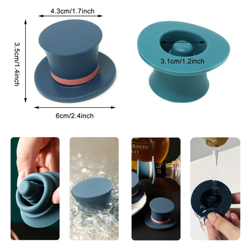 Honbay 3PCS Silicone Wine Bottle Stoppers Funny Silicone Magic Hat