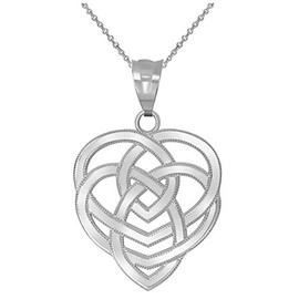Claddagh Gold Celtic Knot Jewelry Sterling Silver Motherhood Celtic Knot Pendant Necklace, Sterling Silver