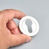 Euro Lock Keyhole Escutcheon Covers Set Dual Tone Polished and