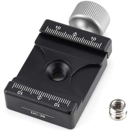 DC-38 Clamp for Camera Quick Release Plate Adjustable Solid Aluminium Housing Compatible with RRS/ARCA-Swiss/Kirk/Wimberley/Markins/Sunwayfoto/Kangrinpoche/Benro/SIRUI etc