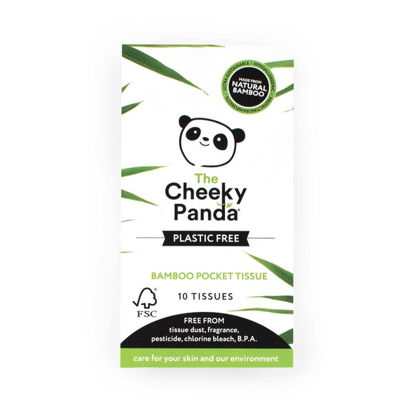 The Cheeky Panda – Bamboo Pocket Tissues | Pack of 10 Tissues | Plastic-Free, Pocket Sized, On The go, Travel Essential, Eco-Friendly, Super Soft, Strong & Sustainable