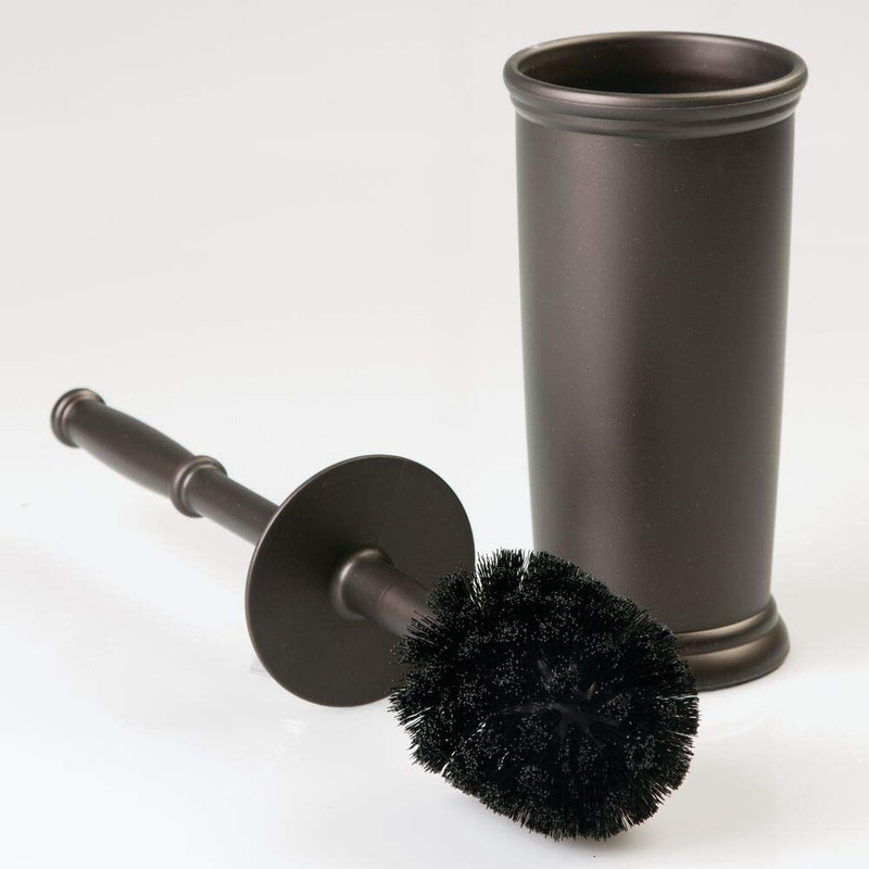 mDesign Compact Freestanding Plastic Toilet Bowl Brush and Holder for