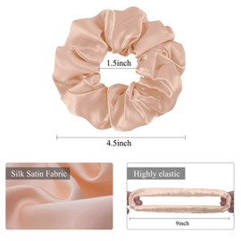6 Pack Silk Hair Scrunchies for Women Girls, 100% Mulberry Silk Hair Ties for Breakage Prevention Soft Elastic Silk Satin Hair Ties Ponytail Holders Hair Accessories