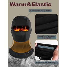 KUTOOK Ski Mask Balaclavas Motorcycle Mask Winter Warm Windproof Skiing Ice Skating Multifunctional Men Women Black Green G007, Green