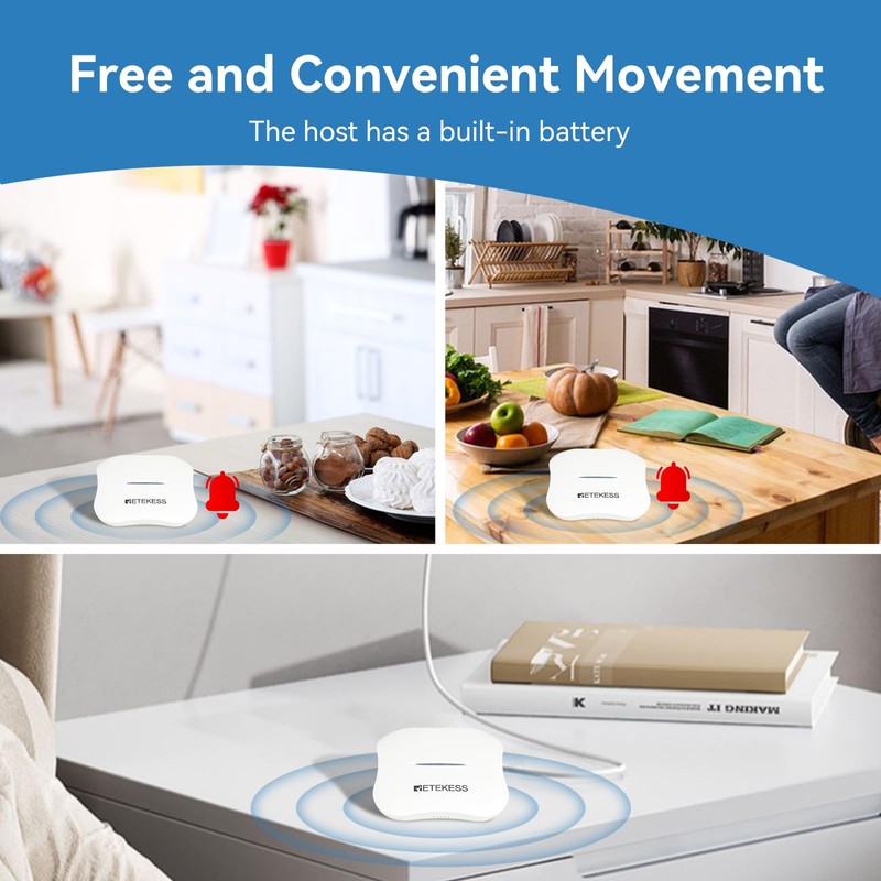Retekess TH011 WiFi Smart Wireless Caregiver Pager,Call Button for Elderly