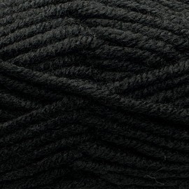 Wooly Soft Fluffy Bulky Weight #5 Wool Blended Fast Knitting Crocheting Yarn, 25% Wool 75% Acrylic, 100 Gram (3.53 Ounces) 109 Yards (100 Meters) (Black) (2 Skeins)
