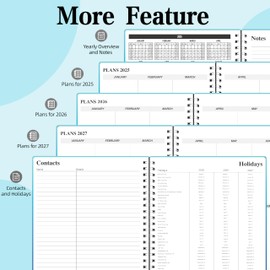 KMQOY Monthly Planner 2025-2027, Monthly Calender Jul 2025 - Jun 2027, 24 Months Planner with Habit Tracker, 7.2" x 9.5", Spiral for Personal Organizer and Office Supplies, Blue Gradient