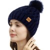 REDESS Women Winter Pompom Beanie Hat Fleece Lined Warm Hats,