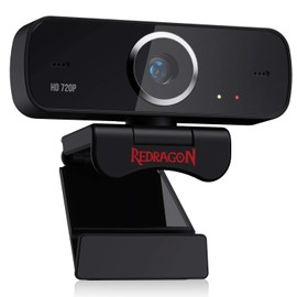 Redragon GW600 720P Webcam with Built-in Dual Microphone, 360-Degree Rotation - 2.0 USB Skype Computer Web Camera - 30 FPS for Online Courses, Video Conferencing and Streaming