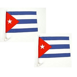 AES (2 Pack) 12x18 Cuban Cuba Car Window Vehicle 12"x18" Flag Truck SUV Fade Resistant Double Stitched Premium Penant House Banner Grommets