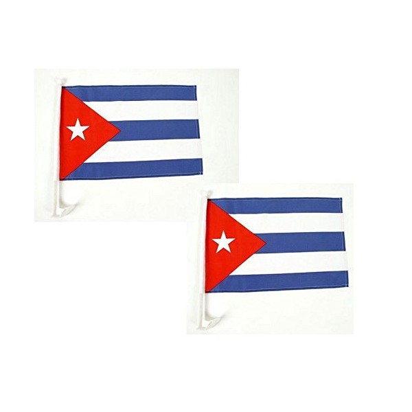 AES (2 Pack) 12x18 Cuban Cuba Car Window Vehicle 12"x18"