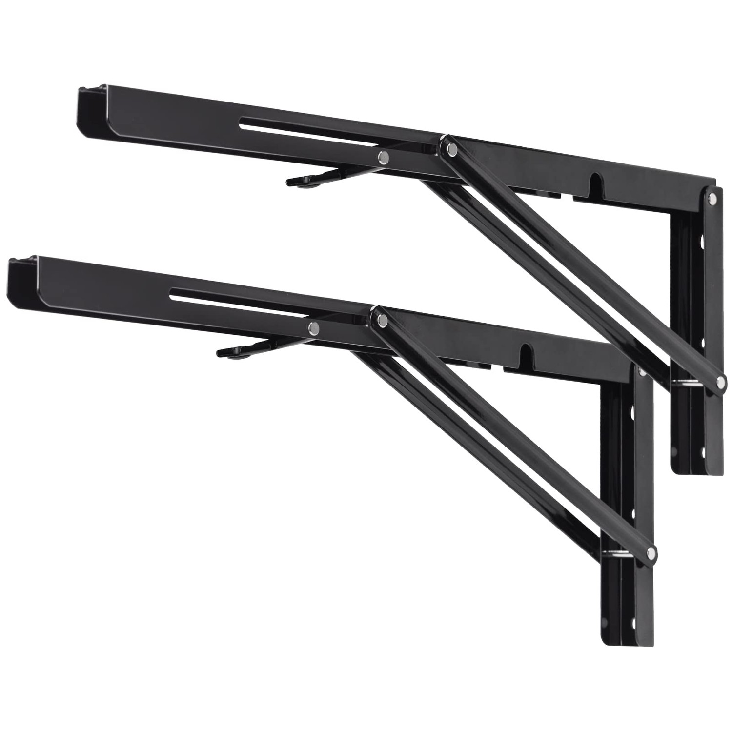 YUMORE Folding Shelf Brackets, 18 Inch Heavy Duty Collapsible Shelf ...