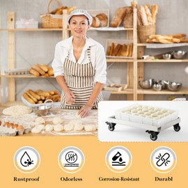 DaisyInner 26" x 18" x 6" Bun Dough Pan Flat Dolly Aluminum Dough Box Dolly Cart for Stacking Pizza Box, Moving Dollies, Swivel Casters