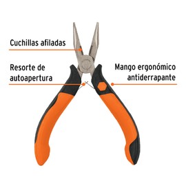 TRUPER PM-PU4 Long Nose Pliers, Comfort Grip 4 3/4" (12cm)