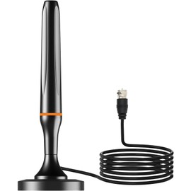 Digital TV Antenna for Smart Tv Indoor Antenna for Tv Without Cable with 360° Reception Strong Magnetic Base, tv Antenna for Local Channels, Supports 1080P and 4K -10ft Long Cables (Light Orange)