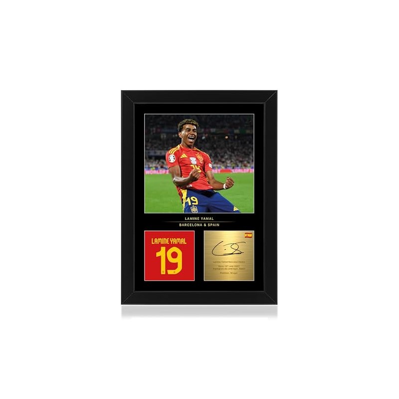 WIN FC Lamine Yamal A4 Framed Photo Display - Reproduced