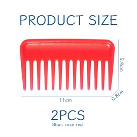2 Pieces Plastic Comb, Mini Wide-Tooth Comb, Hair Combing Tools, Portable Combs, Travel Supplies.