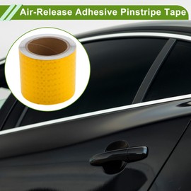 HOPESPANNER Universal 32.81ft x 3.94In Air-Release Adhesive Pinstripe Tape Reflective Automotive Pinstriping Tape PVC Yellow
