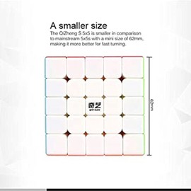 bokefenuo QY Qizheng S 5x5 Speed Cube Stick Scarless 5x5 Magic Cube 62mm Puzzle Cube