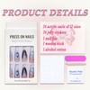 Press on Nails Long Stiletto MABKJLF Blue French Tip Fake