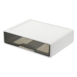 PATIKIL Small Stackable Storage Drawers, Stacking Drawers Mini Desk Bathroom Storage Organizer Cute Drawer Organizer Plastic for Desktop Office Pens Makeup, 1Pcs, White