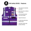 Dib Safety Reflective Vest High Visibility with Pockets and Zipper,