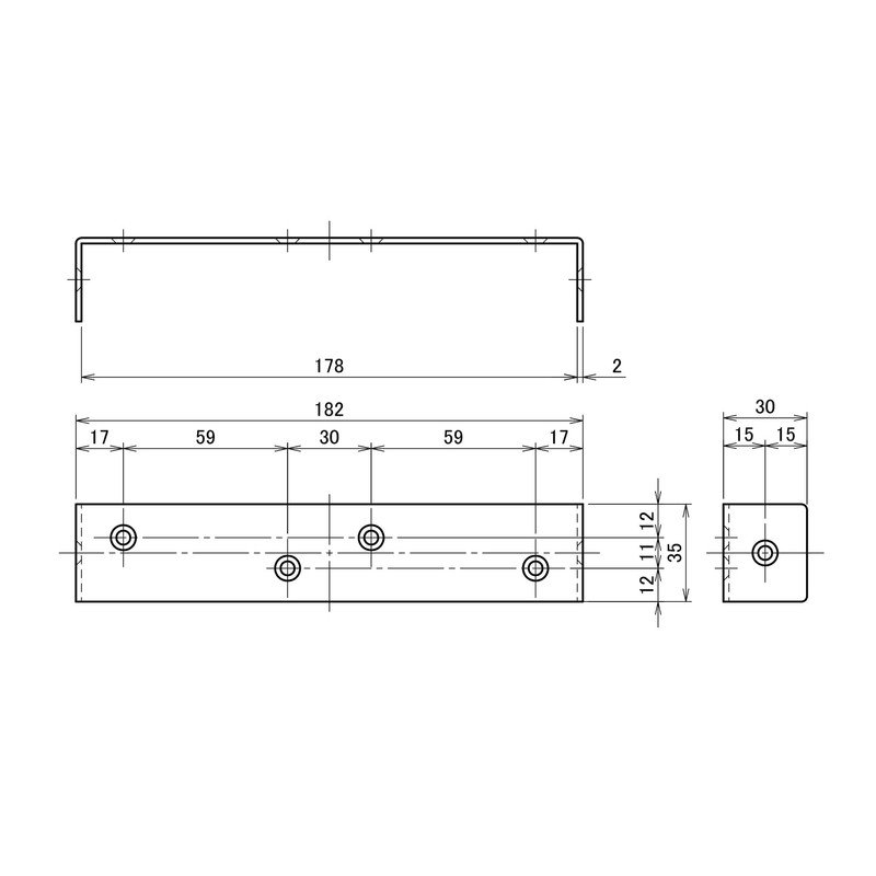 Daido Hunt 2x4 Support U-Shaped Type 5 24-K5-BK (Black Painted)