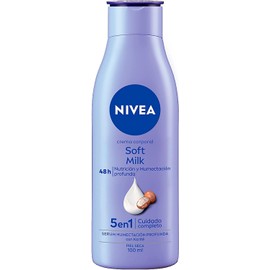 NIVEA Body Crema Corporal humectante Soft Milk (100 ml), 48 horas de Humectación y Suavidad Profunda con manteca de Karité ideal para Piel Seca