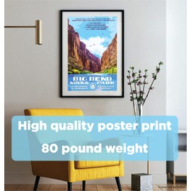 National Park Posters Big Bend National Park, Add Some Retro Flair To Your Home - Original Vintage National Park Decor Design by Robert B. Decker - 100% Recycled Material - Unframed - 13" x 19"