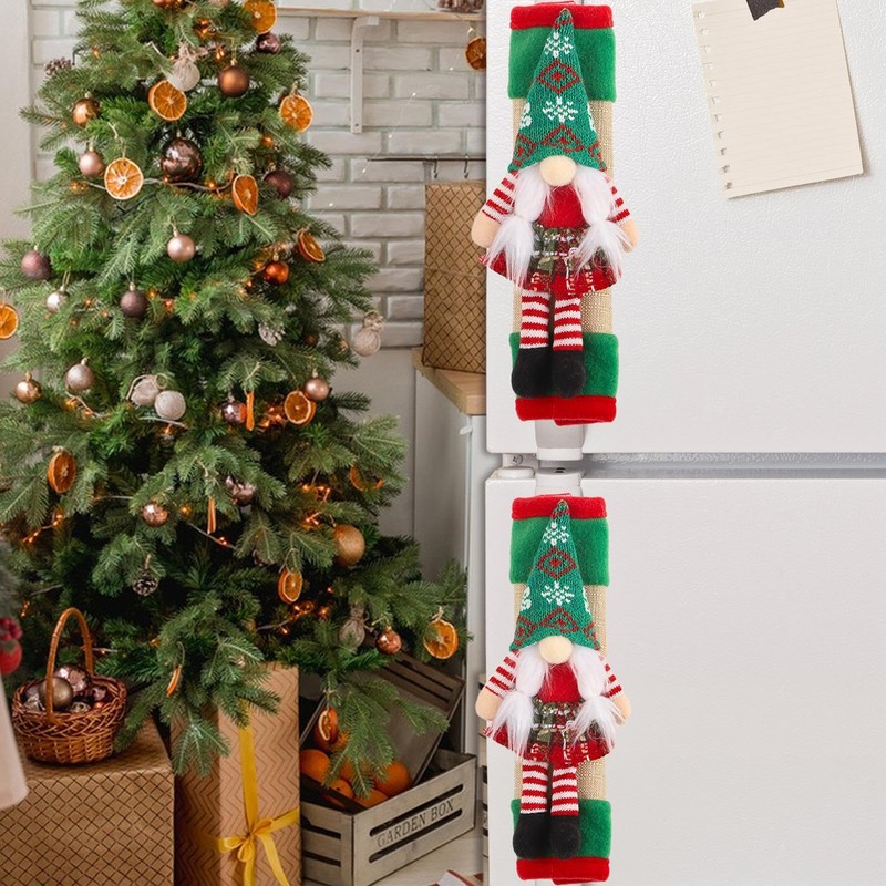 Gnome Refrigerator Door Handle Covers,2X Winter Oven Fridge Door Handles