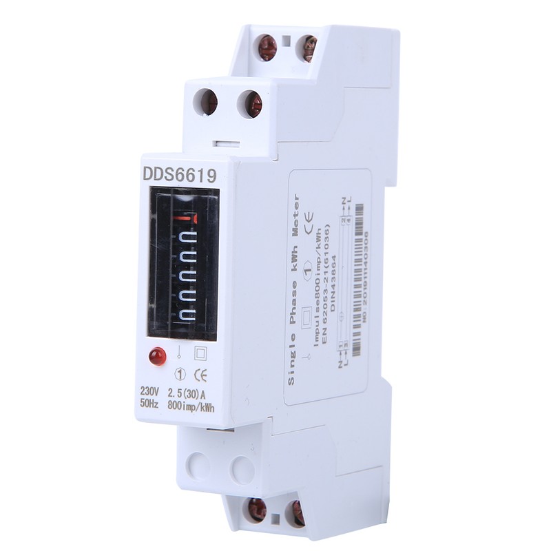 Energy Meter Din Rail 1P Single Phase Counter Household Appliances