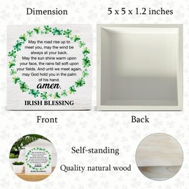Irish Blessing Decor Rustic St. Patricks Day Decor Irish Blessings Wood Sign St Patricks Day Decorations, 5 X 5 Inches