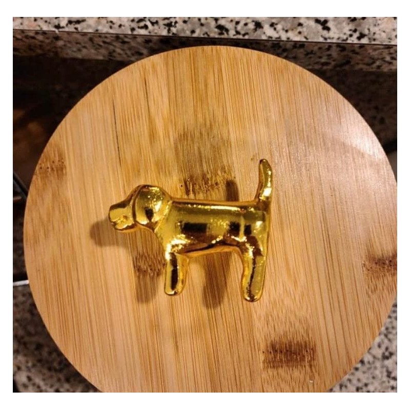 Bright Gold Animal Drawer Knobs - Dresser Cabinet (9. Dog)