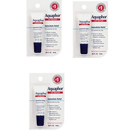 Aquaphor Lip Repair Ointment - Long-lasting Moisture to Soothe Dry Chapped Lips - .35 fl. oz Tube, 3 Pack