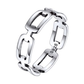 Dainty Sterling Silver Promise Band Rings Fashion Square Knot Link Design Birthday Engagement Wedding Gift for Lover