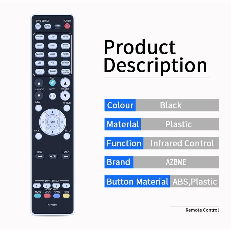 RC035SR Replacement Remote Control for Marantz Stereo AV Receiver NR1710