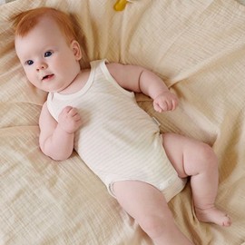 Purebaby Rib Bodysuit 2 Pack - Wheat, 000