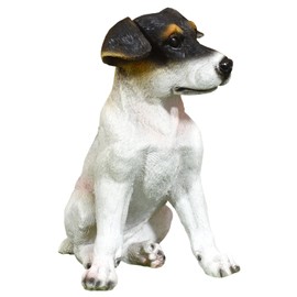 Dog Sculpture Terrier Sculptures Jack Russell Statue Resin Garden Ornament outdoor Pet Home Decor Decorations large Dogs Figurine Yard Law Balcony Patio Decorative Ornaments Gifts for Gardeners