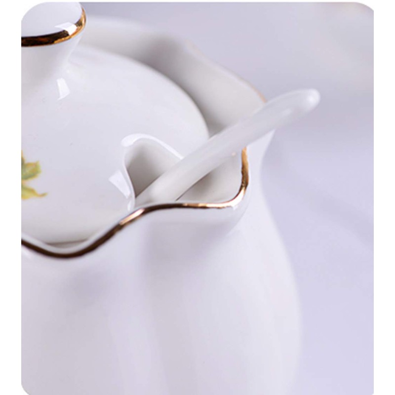 Mozacona Ceramics Retro Flower Sugar Bowl Spice Jar Storage Seasoning