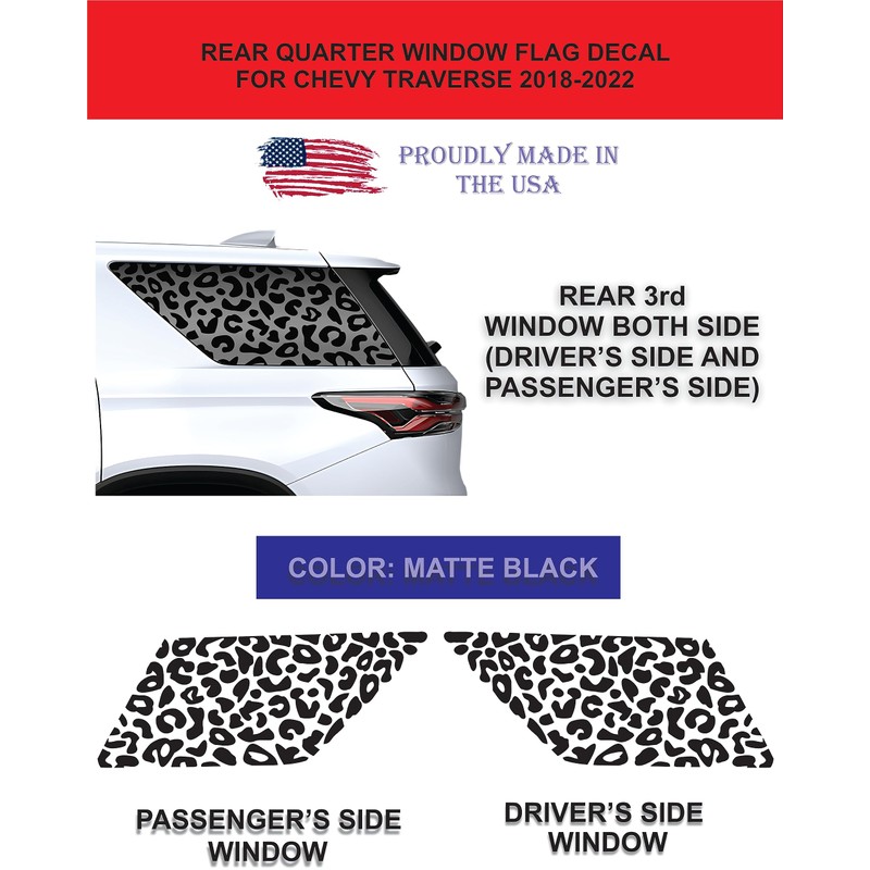 Compatible with Chevy Traverse 2018-2023 | Precut Leopard Cheetah Print