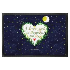 Mr. & Mrs. Panda 50 x 75 cm Doormat Love u to The Moon & Back - Gift, Motif Doormat, Dirt Mat, Adventure, Partner Gift, Spring Decoration