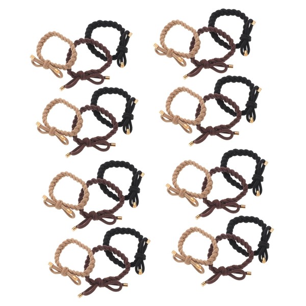 Beavorty 24pcs Elastic Hair Tie: Braid Bow Scrunchies For Medium
