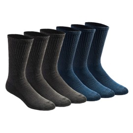 Dickies Men's Big & Tall Dri-tech Moisture Control Crew Socks Multipack, Mixed Denim (6 Pairs), Shoe Size: 12-15