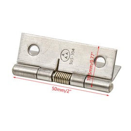 Rannb Spring Hinge Self Opening Hinge 2" Length Stainless Steel Door Hinge - Pack of 4