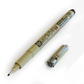 Pigma Sakura Micron 08 - Pigment Fineliners - 0.5mm - Black [Pack of 3]
