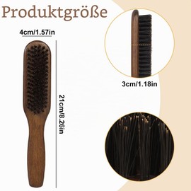 Boar Bristle Beard Brush, High-Quality Wooden Handle, Beard and Moustache Brush, Can Be Used With All Beard Balms and Oils, Compact and Robust Design for Daily Care