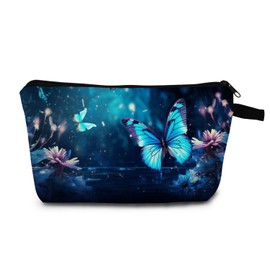 MoCaliduccious Butterfly Makeup Bag for Women Travel Cosmetic Organizer Bag Teacher Appreciation Gifts Small Zipper Toiletry Bag