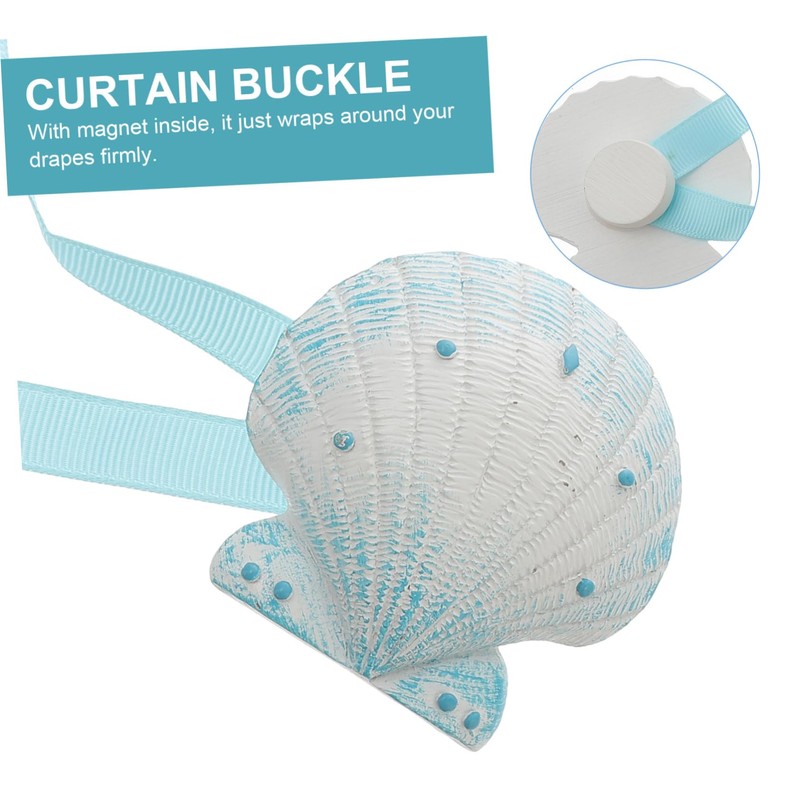 CORHAD 2pcs Light Blue Magnetic Curtain Buckles Sea Style Drapery