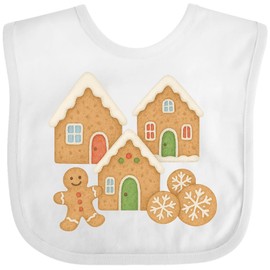 inktastic Gingerbread House and Cookies Christmas Decor Baby Bib White 46c74